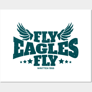 fly eagles fly white Posters and Art
